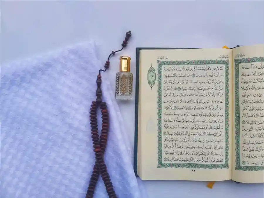 Mother and daughter studying the Quran together